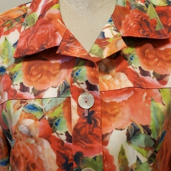 ISABEL Hayley Button Up Shirt Jacket M Poly Spandex Like New! - Picture 7 of 8